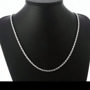 Necklace-20 inch Rope twisted Chain Necklace in sterling silver nwt